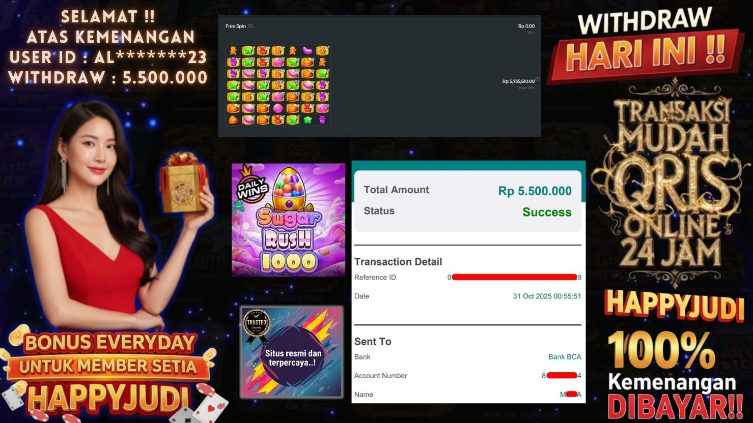 HAPPYJUDI JACKPOT SLOT SUGAR RUSH 1000